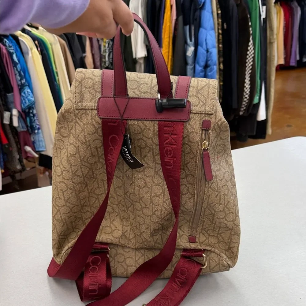 Calvin Klein Tan and Red Women's Backpack